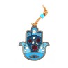 Hamsa Wall Decoration with Good Luck Symbols and Pome... | Metal Hamsa