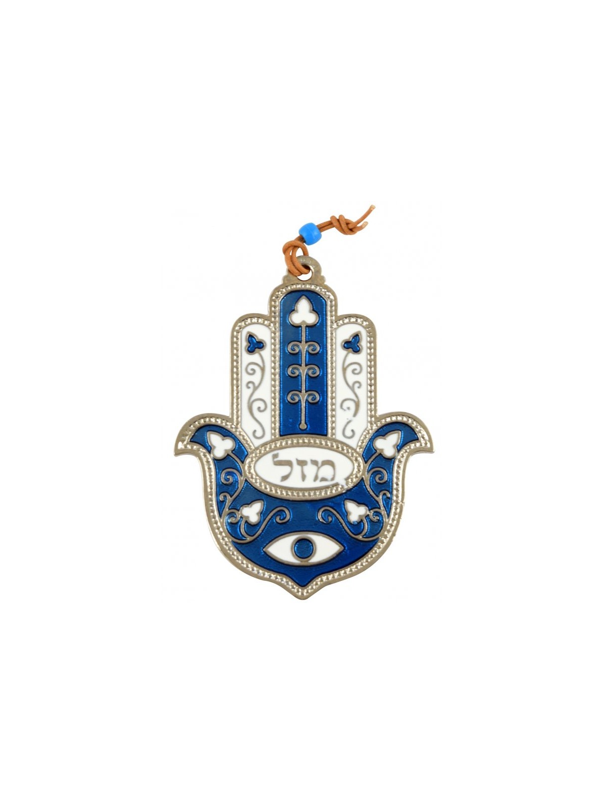Hamsa Wall Decoration with Hebrew Mazal and Eye and F... | Metal Hamsa