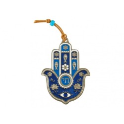 Hamsa Wall Decoration Hebrew Chai with Good Luck Symb... | Metal Hamsa