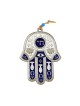 Hamsa Wall Decoration with Chai and Good Luck Symbols... | Metal Hamsa