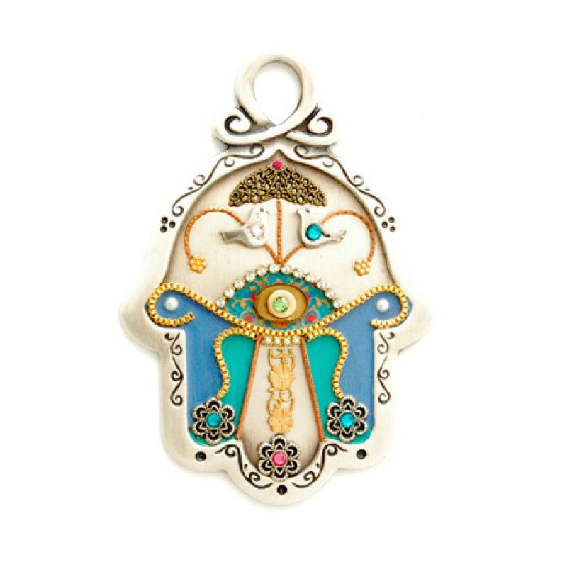 Dove Design Wall Hamsa by Ester Shahaf | Metal Hamsa