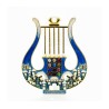 Enamel Wall Decoration Davids Lyre and Jerusalem Desi... | Metal Hamsa