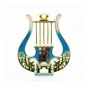 Enamel Wall Decoration Davids Lyre and Jerusalem Desi... | Metal Hamsa