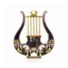 Enamel Wall Decoration Davids Lyre and Jerusalem Desi... | Metal Hamsa
