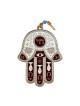 Hamsa Wall Decoration with Chai and Good Luck Symbols... | Metal Hamsa