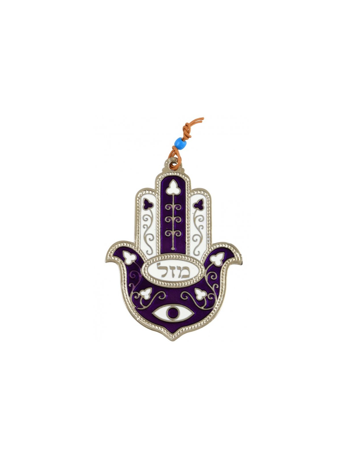 Hamsa Wall Decoration with Mazal Good Luck Eye and Fl... | Metal Hamsa