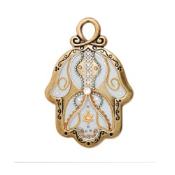 Elegant Star of David Wall Hamsa by Ester Shahaf | Metal Hamsa