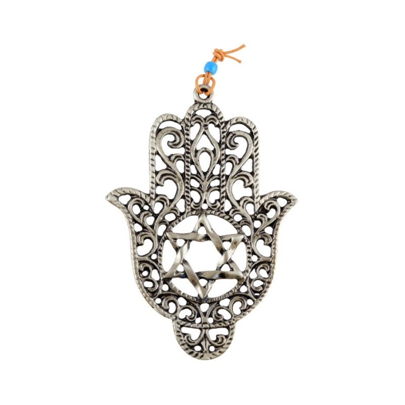 Hamsa Wall Decoration with Cutout Filigree Design Sta... | Metal Hamsa