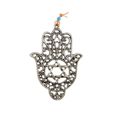 Hamsa Wall Decoration with Cutout Filigree Design Sta... | Metal Hamsa