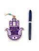 Hamsa Wall Decoration with Good Luck Symbols and Engl... | Metal Hamsa