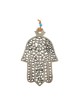 Hamsa Wall Decoration with Cutout Filigree Leaf Design | Metal Hamsa