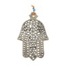 Hamsa Wall Decoration with Cutout Filigree Leaf Design | Metal Hamsa