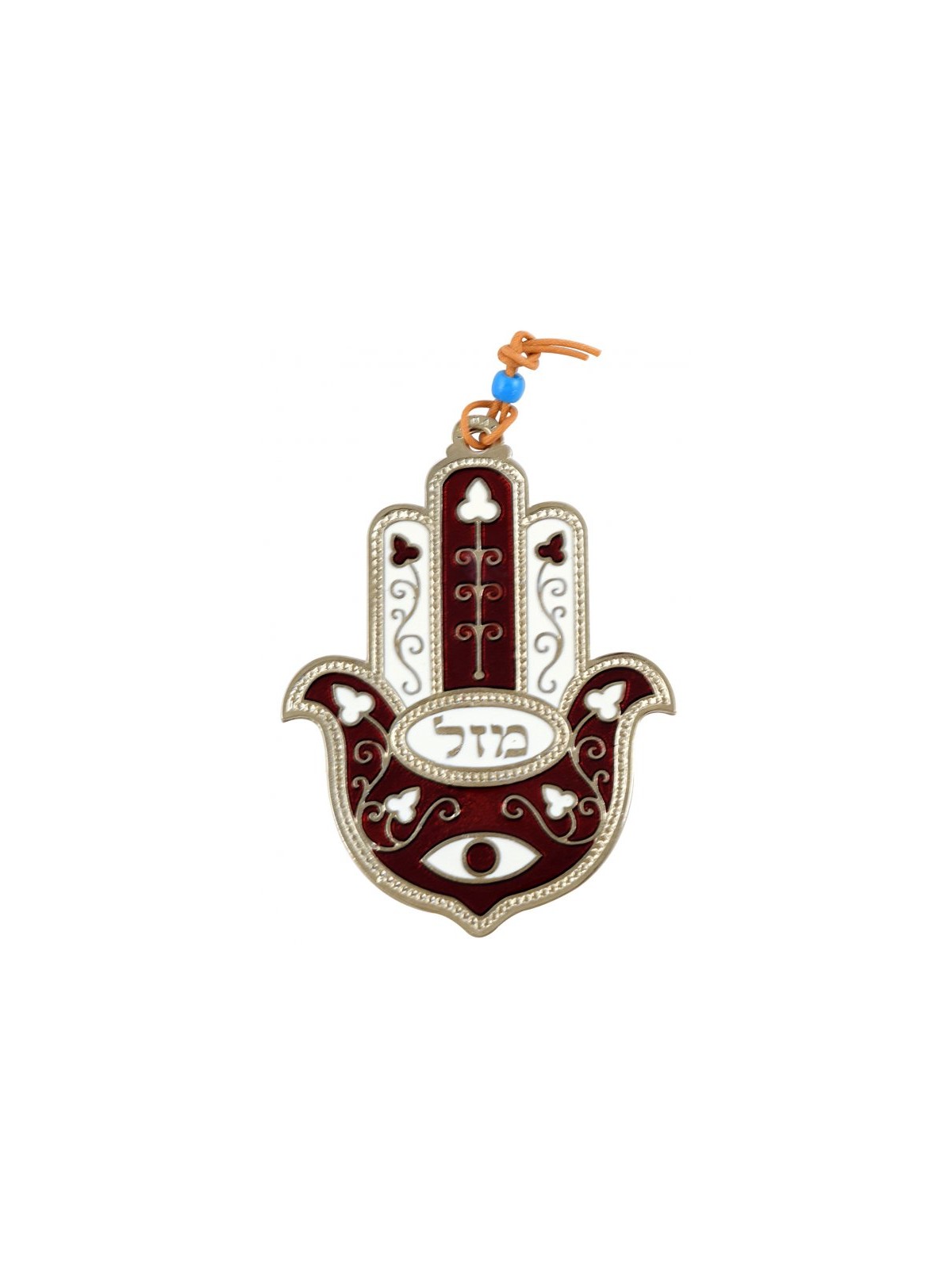 Hamsa Wall Decoration with Mazal Good Luck Eye and Fl... | Metal Hamsa