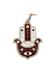 Hamsa Wall Decoration with Mazal Good Luck Eye and Fl... | Metal Hamsa