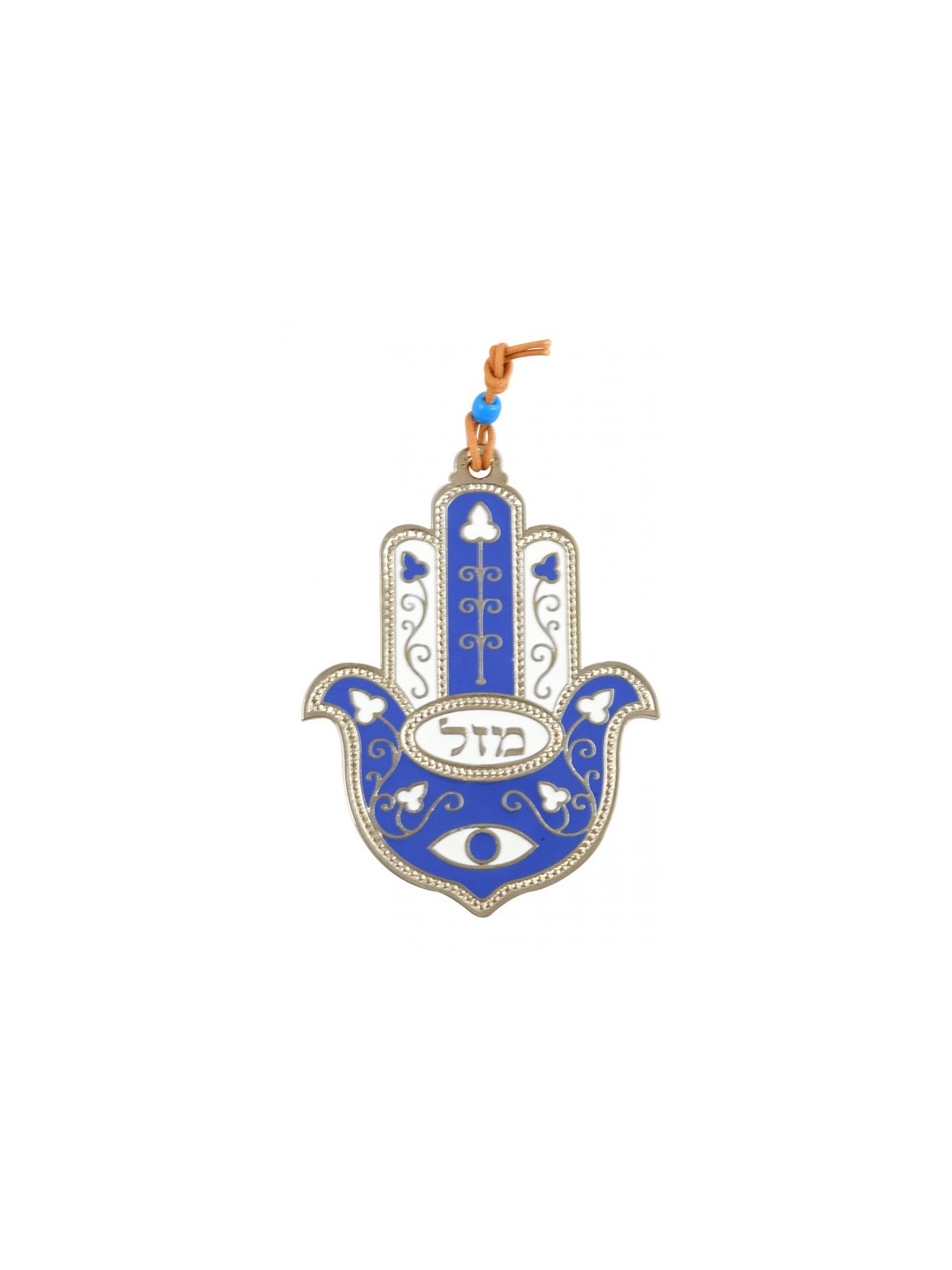 Hamsa Wall Decoration with Mazal Good Luck Eye and Fl... | Metal Hamsa