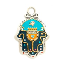 Midnight Black Pewter Hamsa by Ester Shahaf | Metal Hamsa