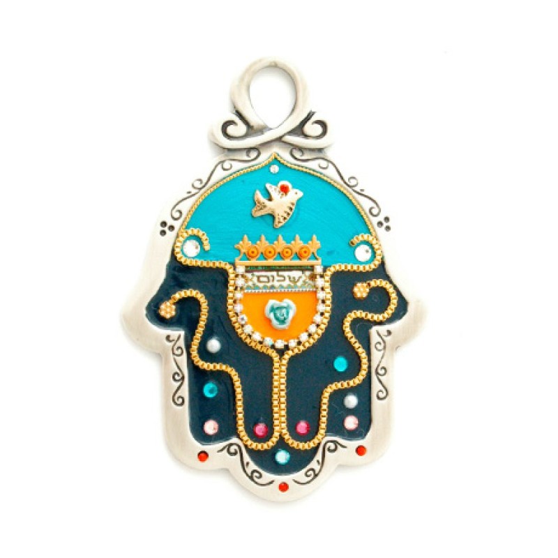 Midnight Black Pewter Hamsa by Ester Shahaf | Metal Hamsa