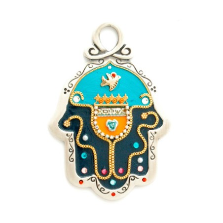 Midnight Black Pewter Hamsa by Ester Shahaf | Metal Hamsa