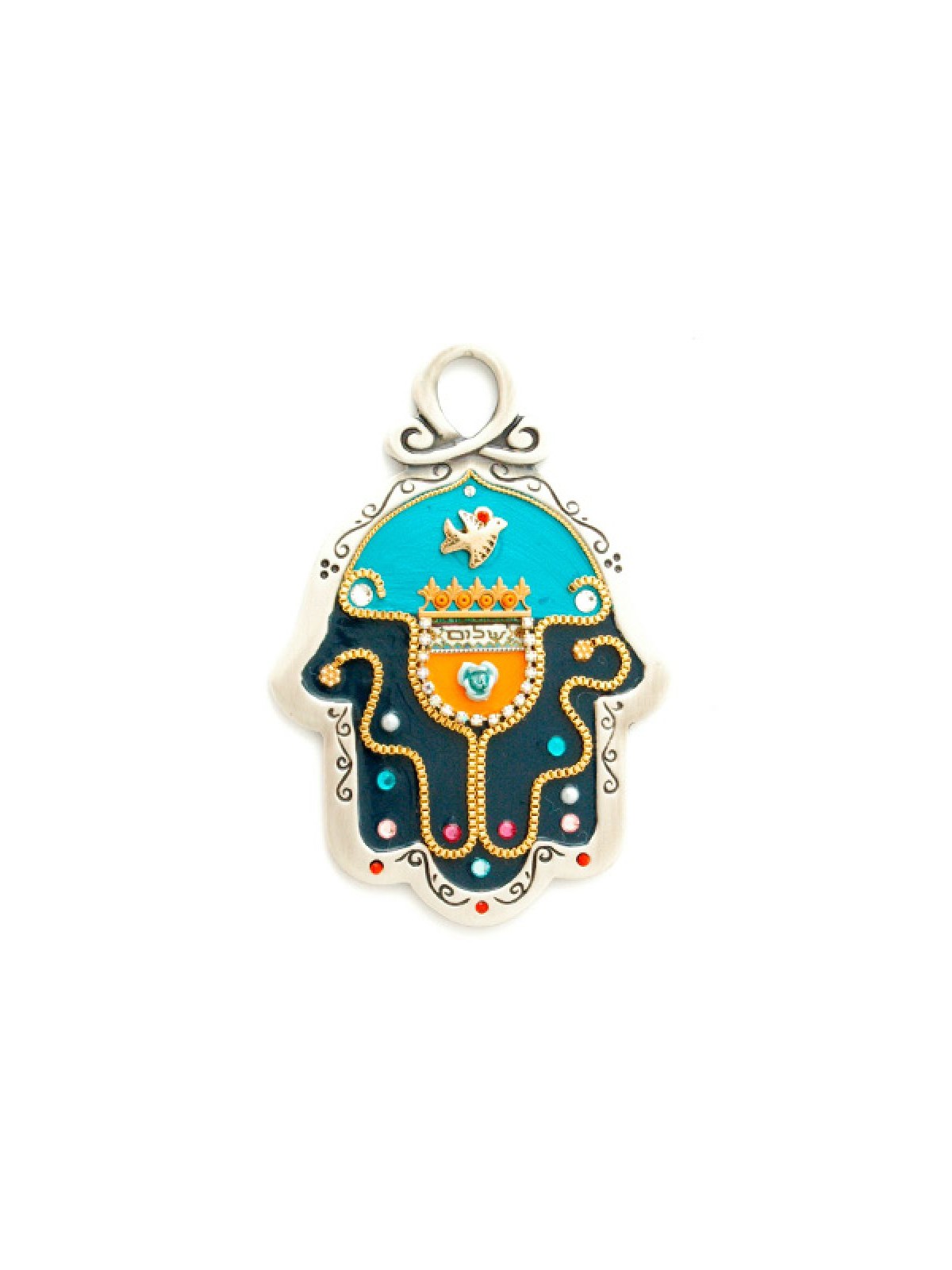 Midnight Black Pewter Hamsa by Ester Shahaf | Metal Hamsa