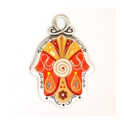 Shades of Autumn Wall Hamsa by Ester Shahaf | Metal Hamsa