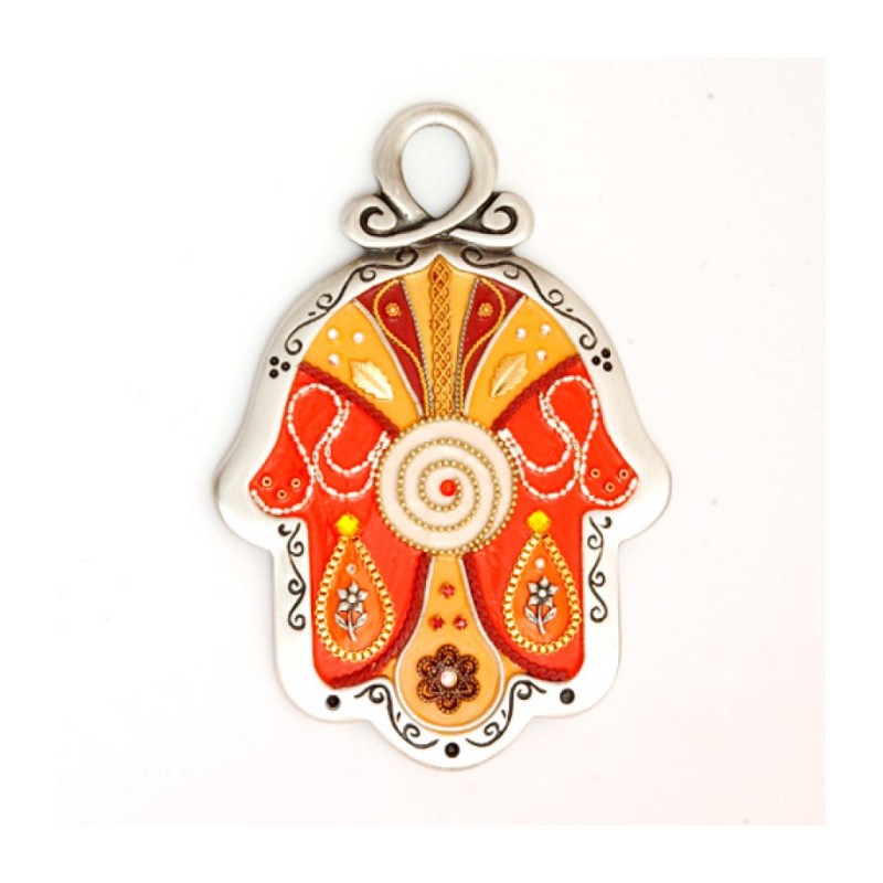 Shades of Autumn Wall Hamsa by Ester Shahaf | Metal Hamsa
