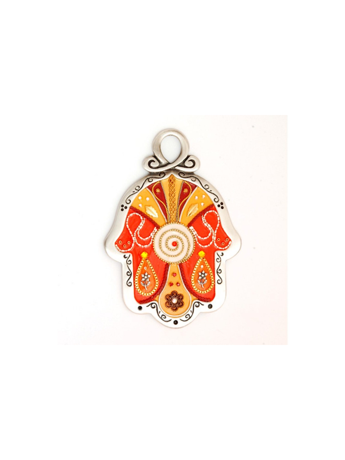 Shades of Autumn Wall Hamsa by Ester Shahaf | Metal Hamsa