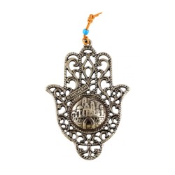 Hamsa Wall Decoration with Cutout Filigree Design Jer... | Metal Hamsa