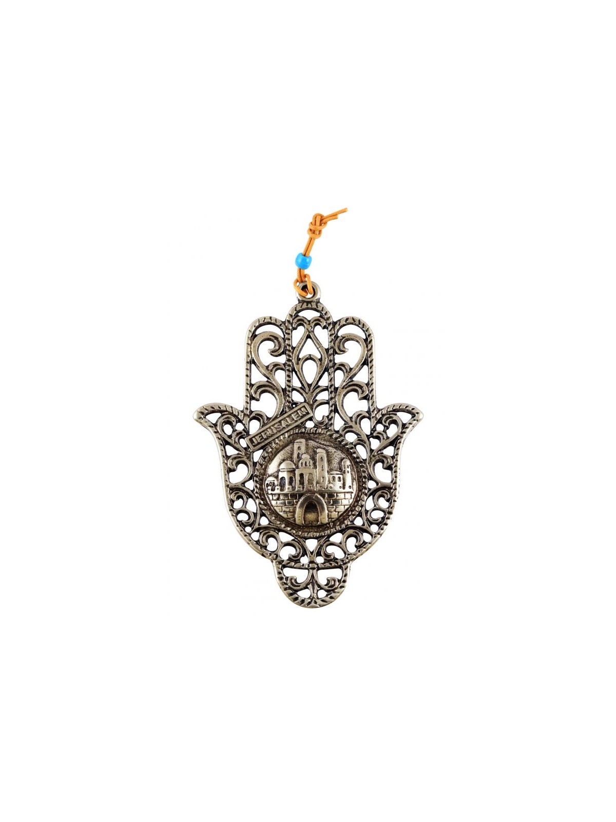 Hamsa Wall Decoration with Cutout Filigree Design Jer... | Metal Hamsa