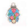 Pink Tulip Wall Hamsa by Ester Shahaf | Metal Hamsa