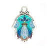 Shades of Blue Wall Hamsa by Ester Shahaf | Metal Hamsa