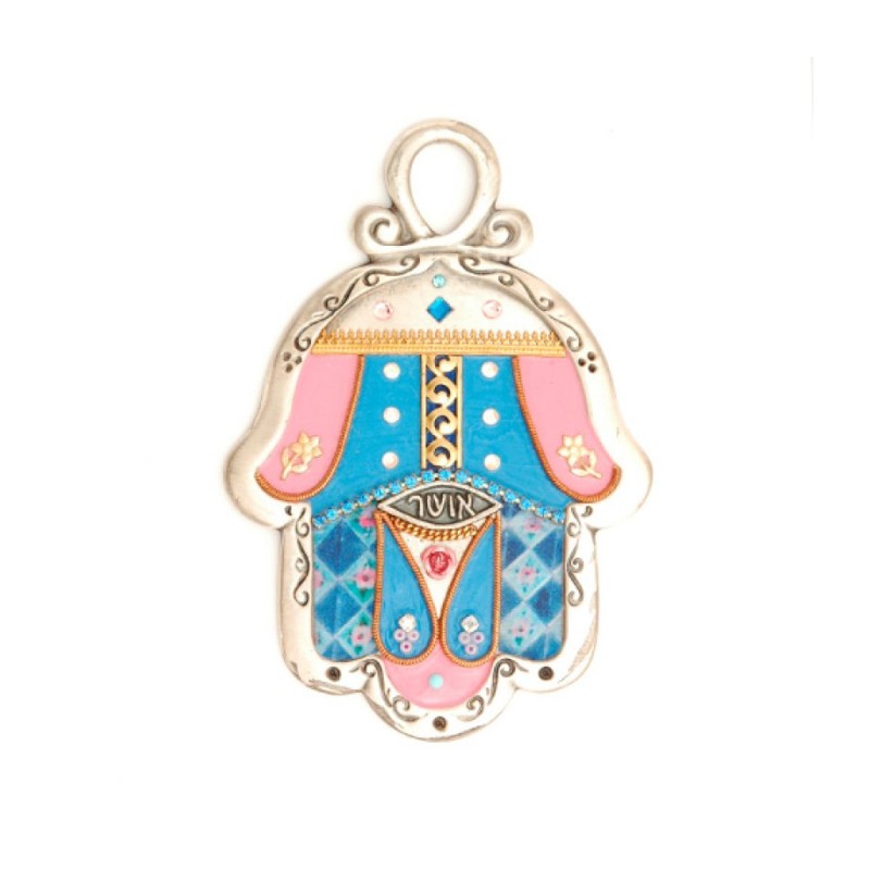 Pastel Shades Wall Hamsa by Ester Shahaf | Metal Hamsa