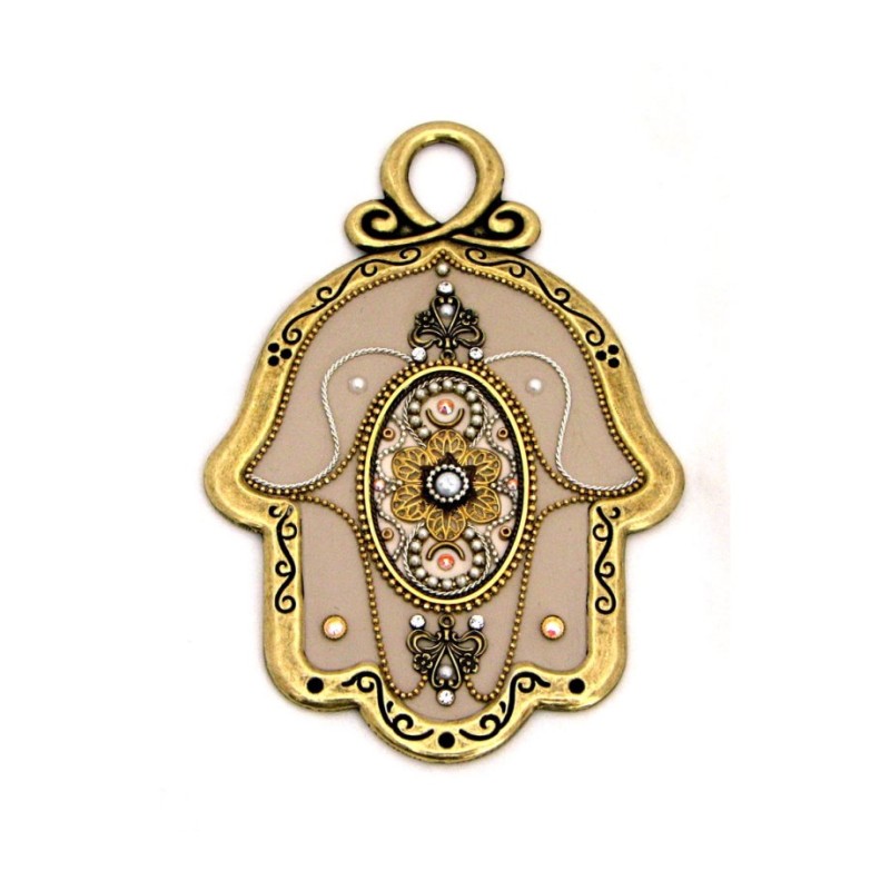 Gold Shades Wall Hamsa by Ester Shahaf | Metal Hamsa