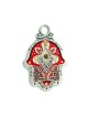Red Cream Flower Design Wall Hamsa by Ester Shahaf | Metal Hamsa