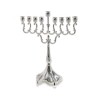 Classic Curved Chanukah Menorah for Candles Silv... | Hanukkah Menorah