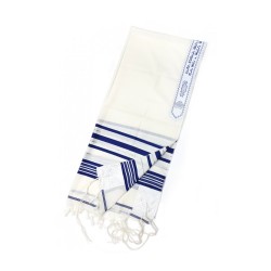 Talitnia Wool Tallit Kosher Prayer Shawl Blue and Sil... | Top Sellers