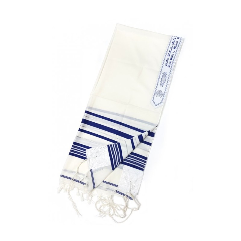 Talitnia Wool Tallit Kosher Prayer Shawl Blue and Sil... | Top Sellers