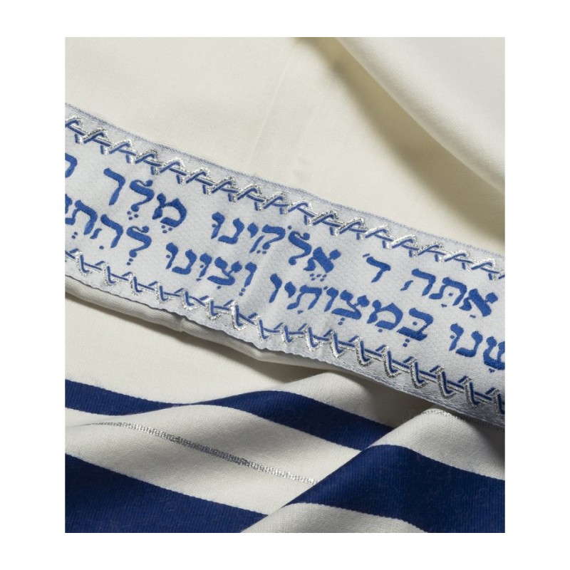Talitnia Wool Tallit Kosher Prayer Shawl Blue and Sil... | Top Sellers