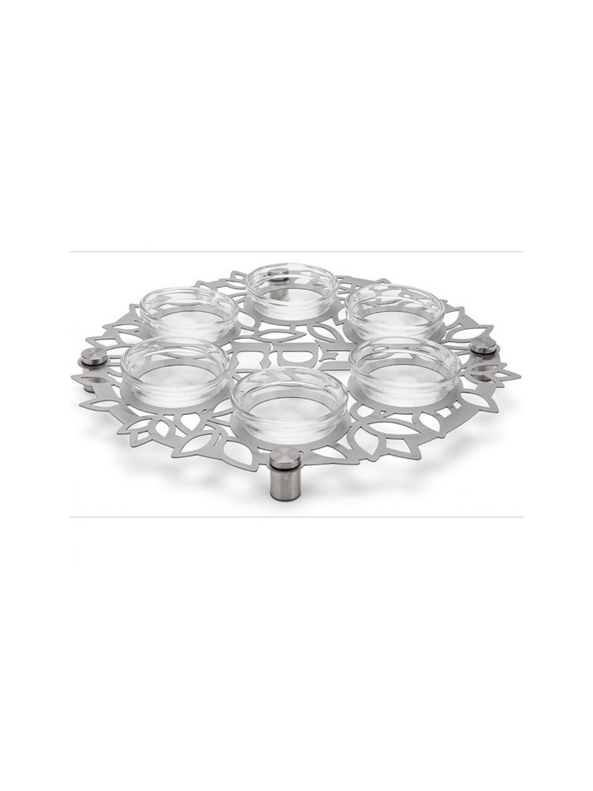 Dorit Judaica Laser Cut Seder Plate with Cutout Flow... | Seder Plates