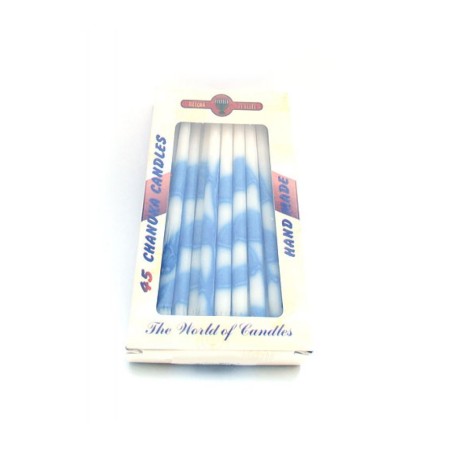 Bougies menorah de Hanoukka minces sans gouttes bleues et... | Huile et bougies