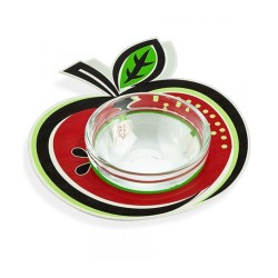 Dorit Judaica Apple Shaped Honey Dish Gla... | Jewish Gift from Israel