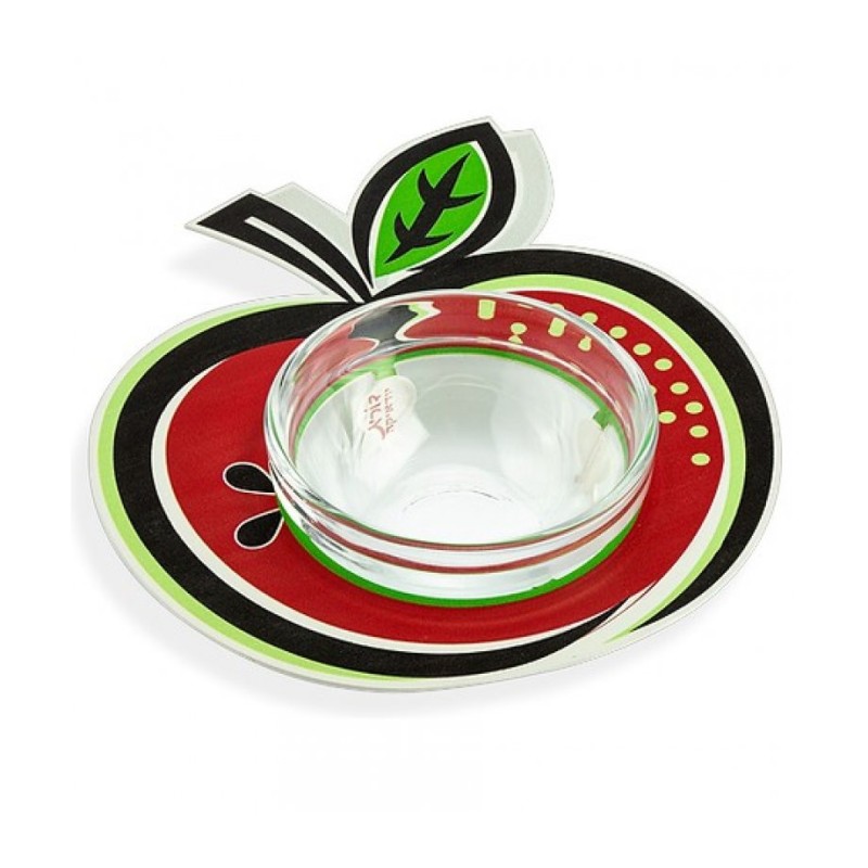 Dorit Judaica Apple Shaped Honey Dish Gla... | Jewish Gift from Israel