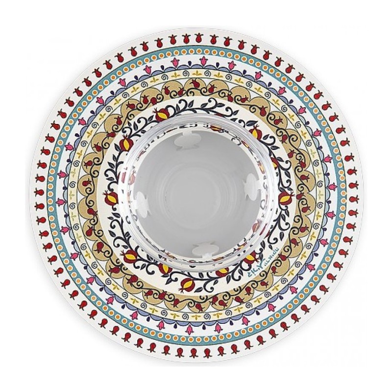 Dorit Judaica Honey Dish Glass Bowl Laser... | Jewish Gift from Israel