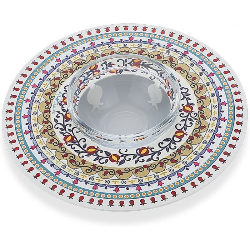 Dorit Judaica Honey Dish Glass Bowl Laser... | Jewish Gift from Israel