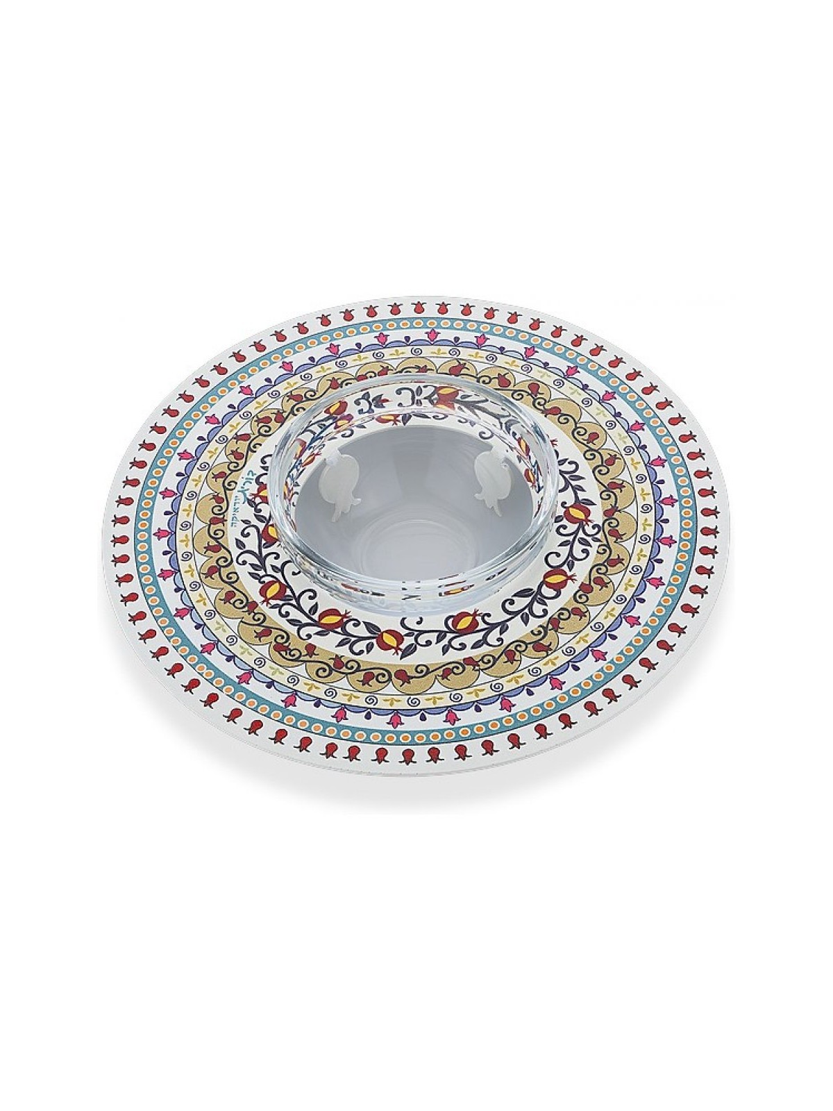 Dorit Judaica Honey Dish Glass Bowl Laser... | Jewish Gift from Israel