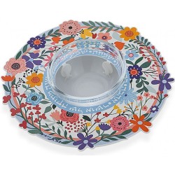 Dorit Judaica Honey Dish Glass Bowl Laser... | Jewish Gift from Israel