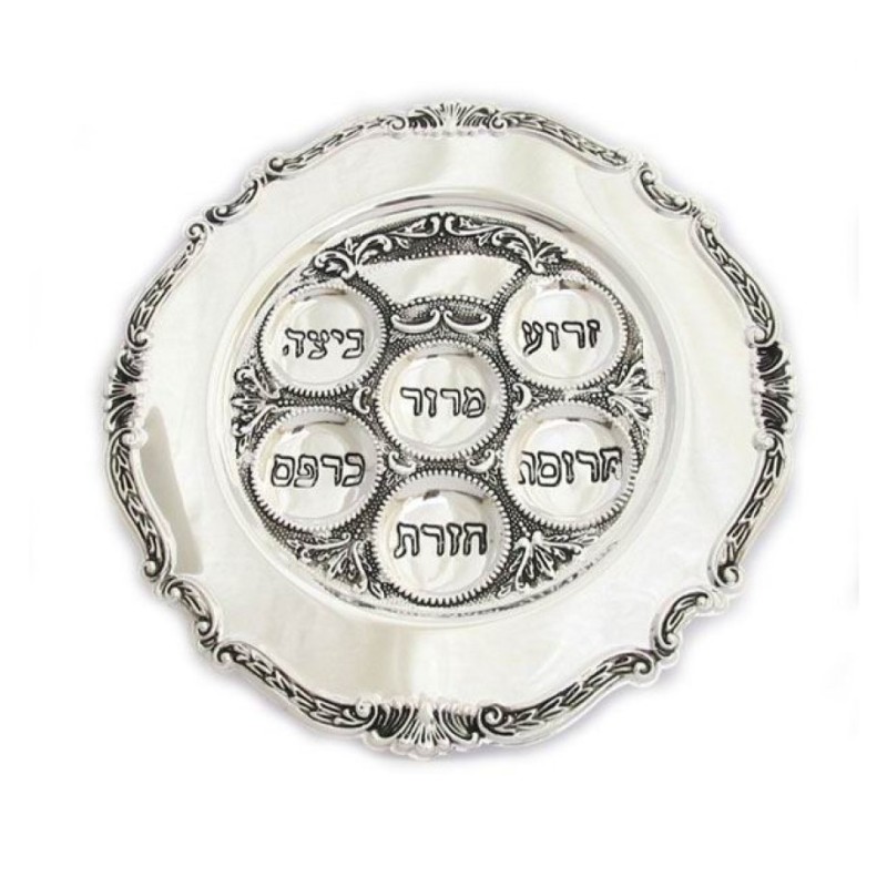 Round Silver Plated Passover Plate | Seder Plates