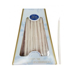 Bougies de Hanoukka sans gouttes faites à la main Blanc pur | Huile et bougies
