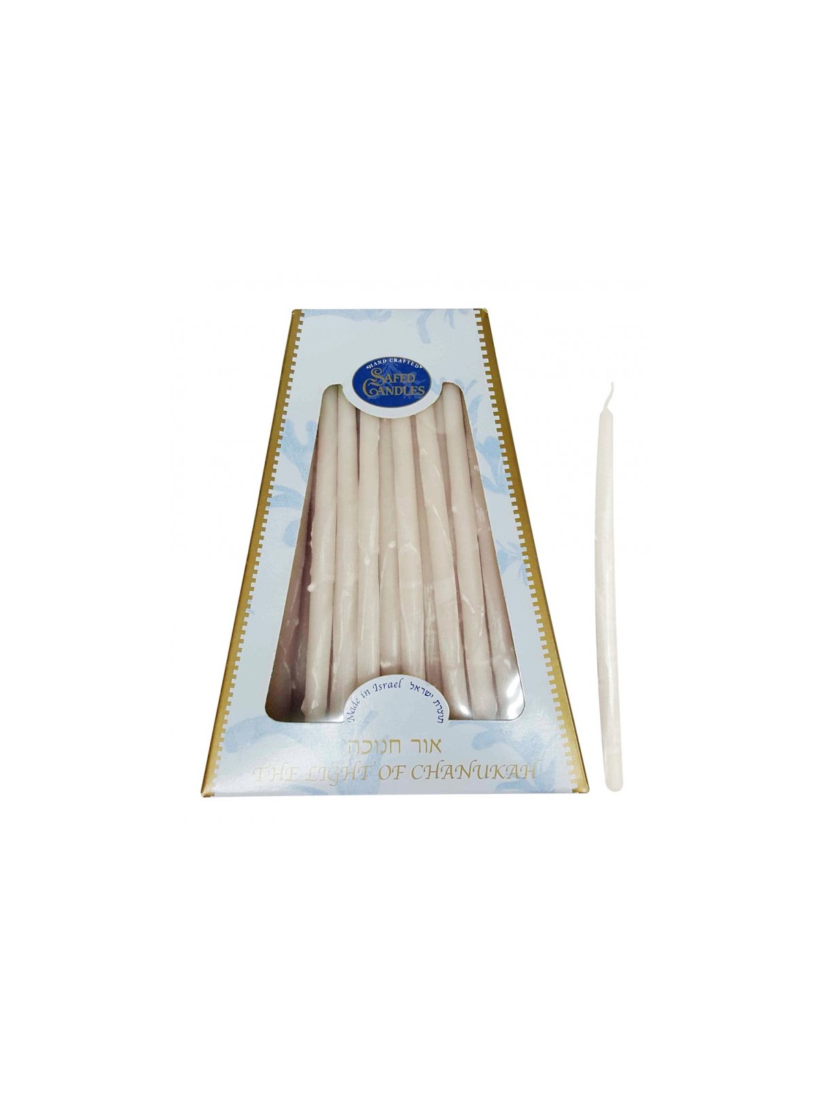 Handmade Dripless Hanukkah Candles Pure White | Oil & Candles