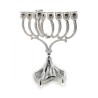 Nickel Plated Hanukkah Menorah Decorative Base a... | Hanukkah Menorah