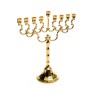 Gold Color Chanukah Menorah Swirls and Bell Shap... | Hanukkah Menorah